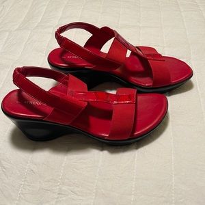 Athena Alexander Red Wedge Sandals- LIKE NEW-